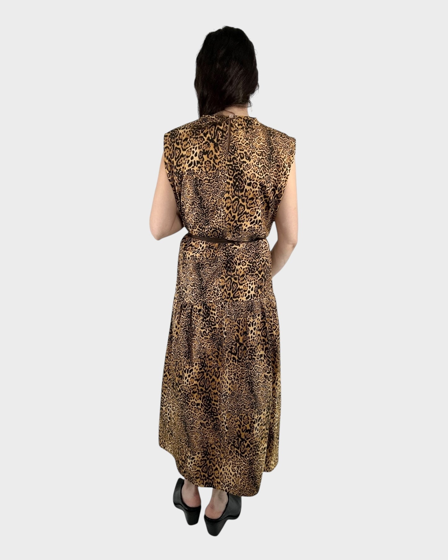 Mystic Moods Leopard Dropped Waist Maxi Dress