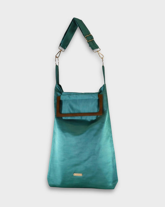 Ella Crossbody Tote Blue Green