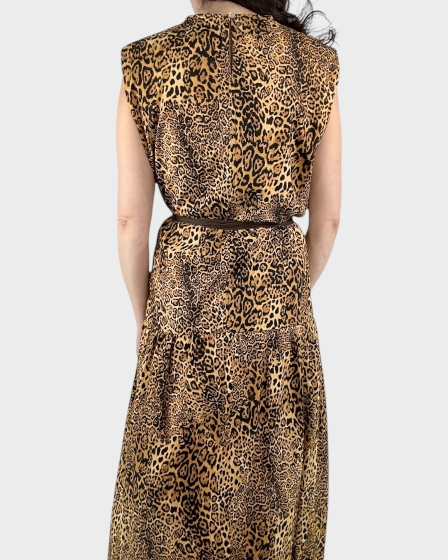 Mystic Moods Leopard Dropped Waist Maxi Dress