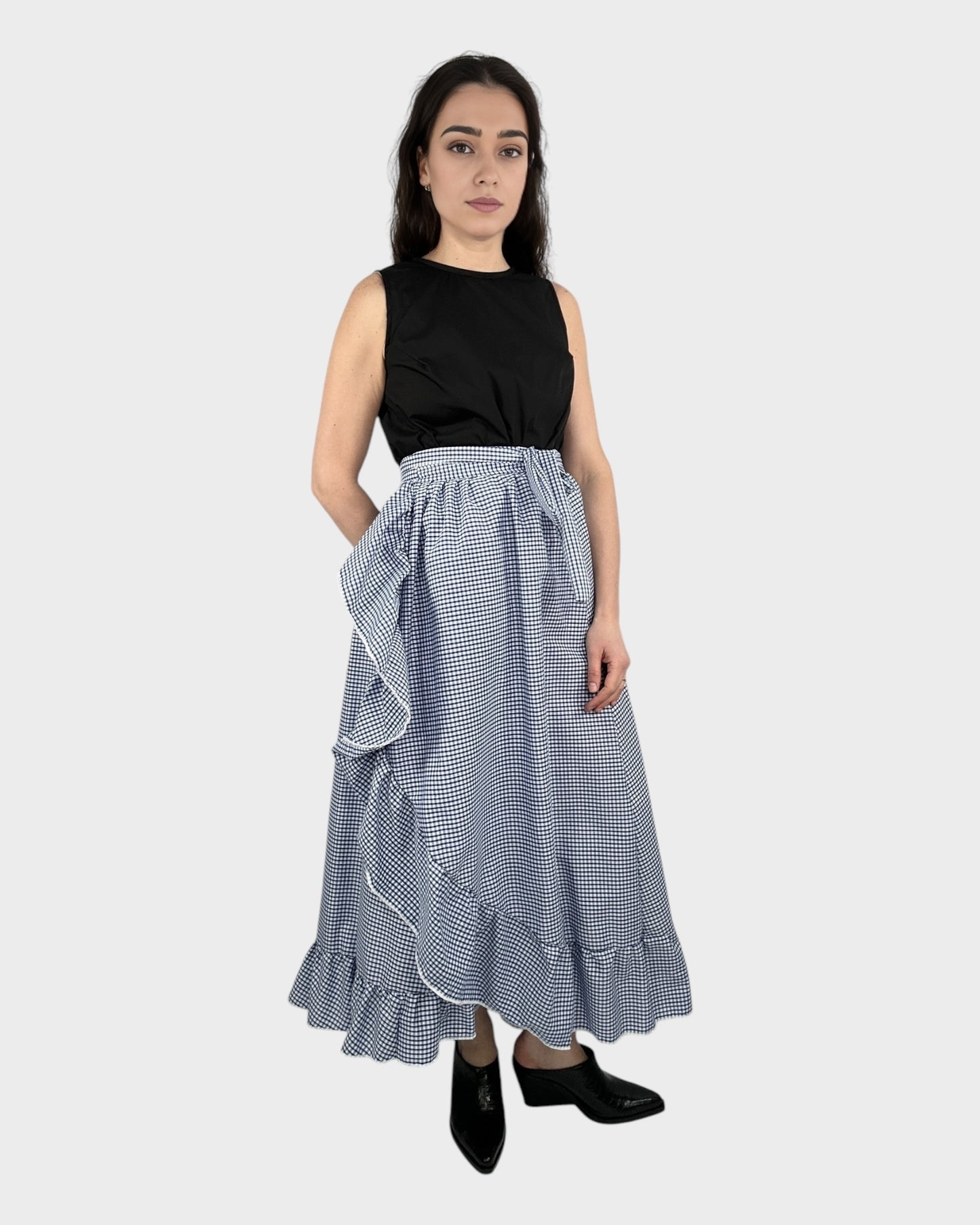 Ruffle Wrap Skirt High Waist