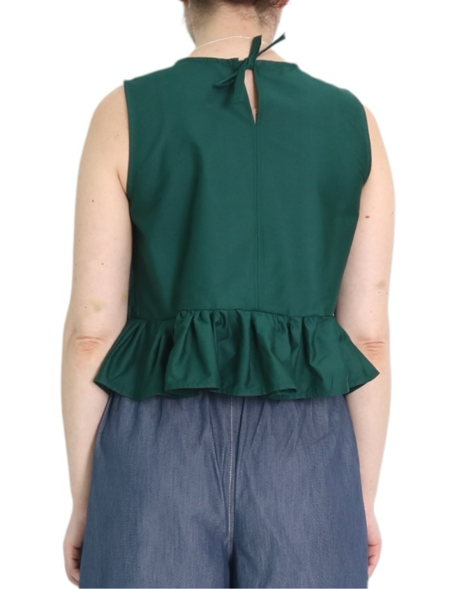 Peplum Top in Green Emerald