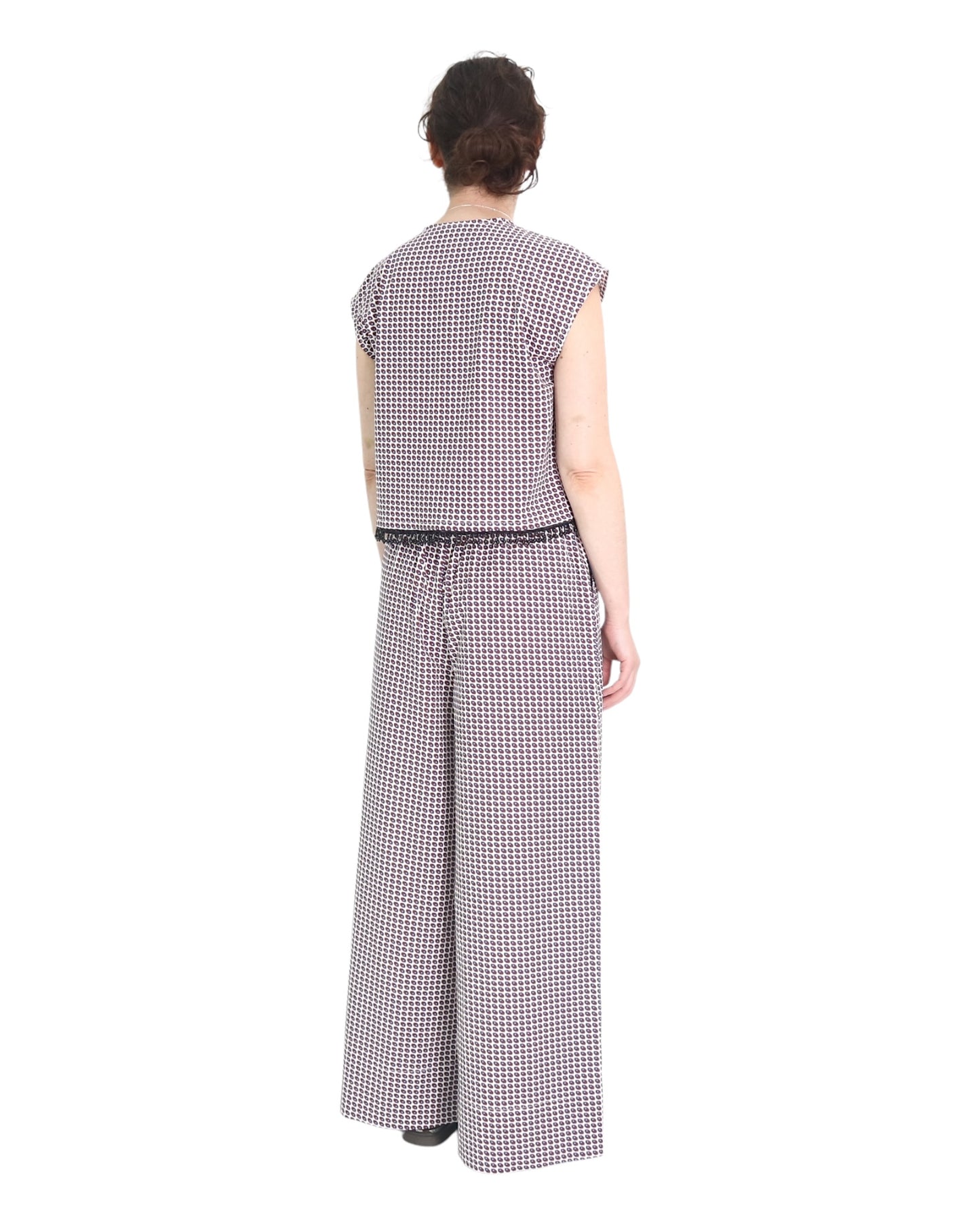 Tied Front Top &  High Waist Trousers Set