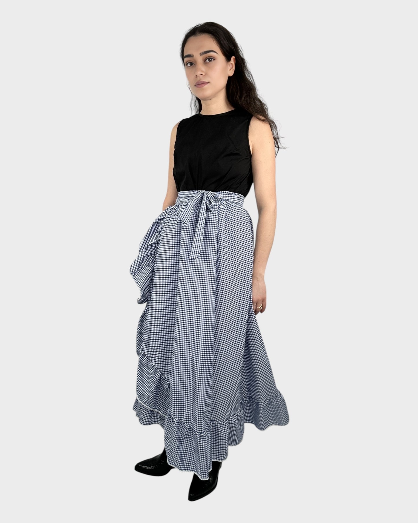 Ruffle Wrap Skirt High Waist