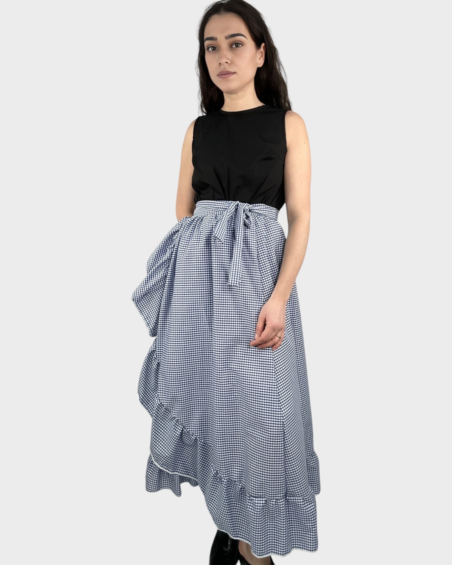 Ruffle Wrap Skirt High Waist