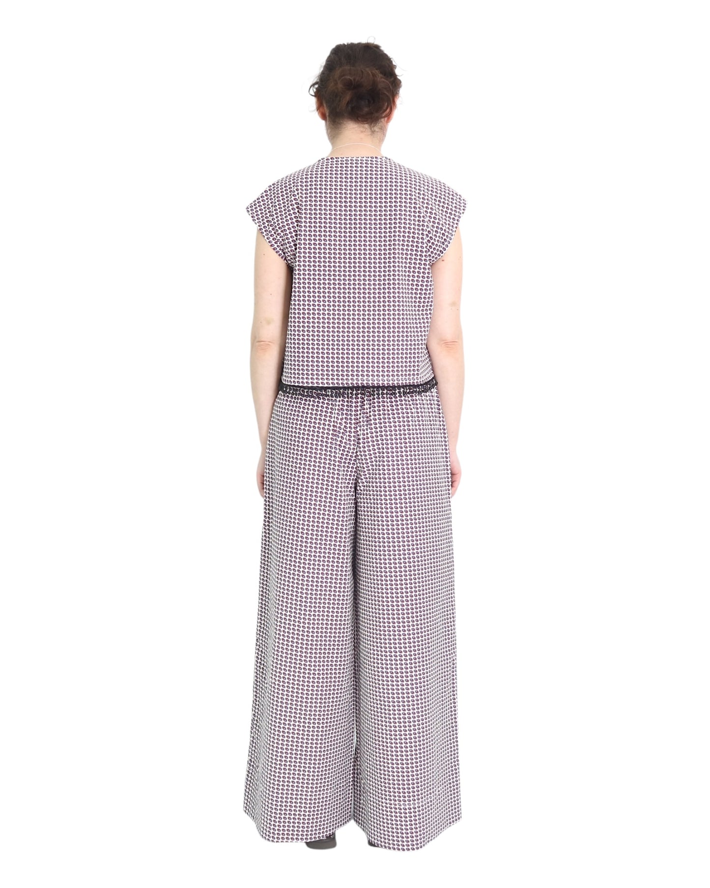 Tied Front Top &  High Waist Trousers Set