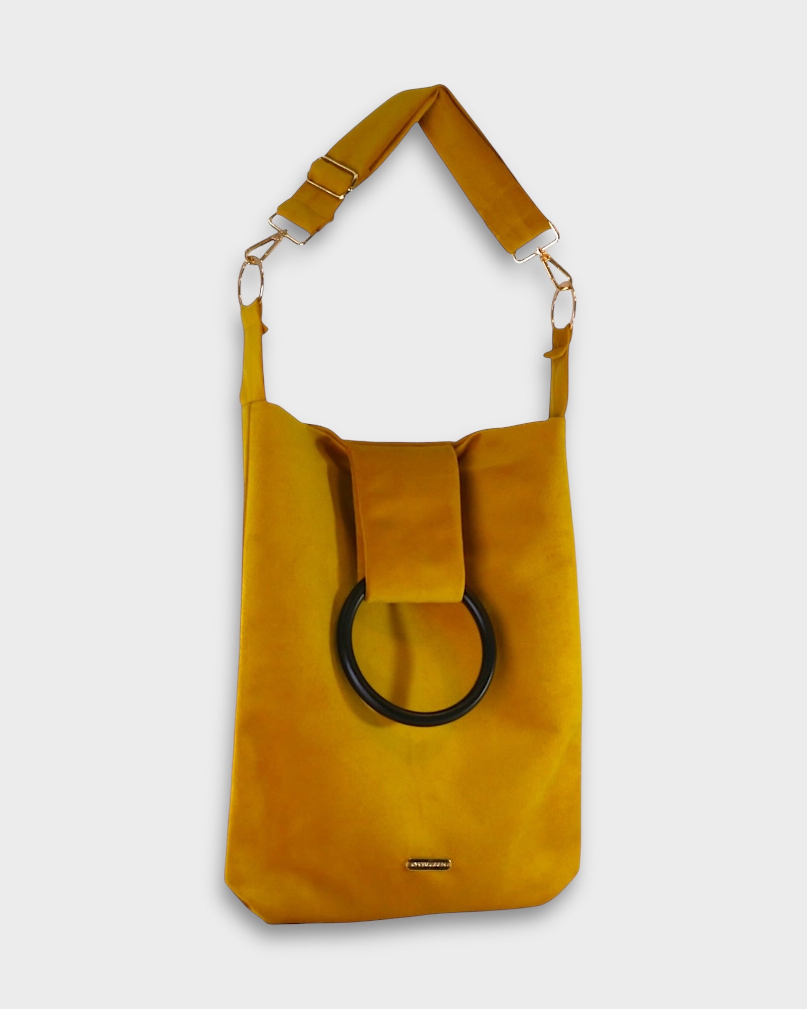 ella_velvet_crossbody_tote #color_mustard