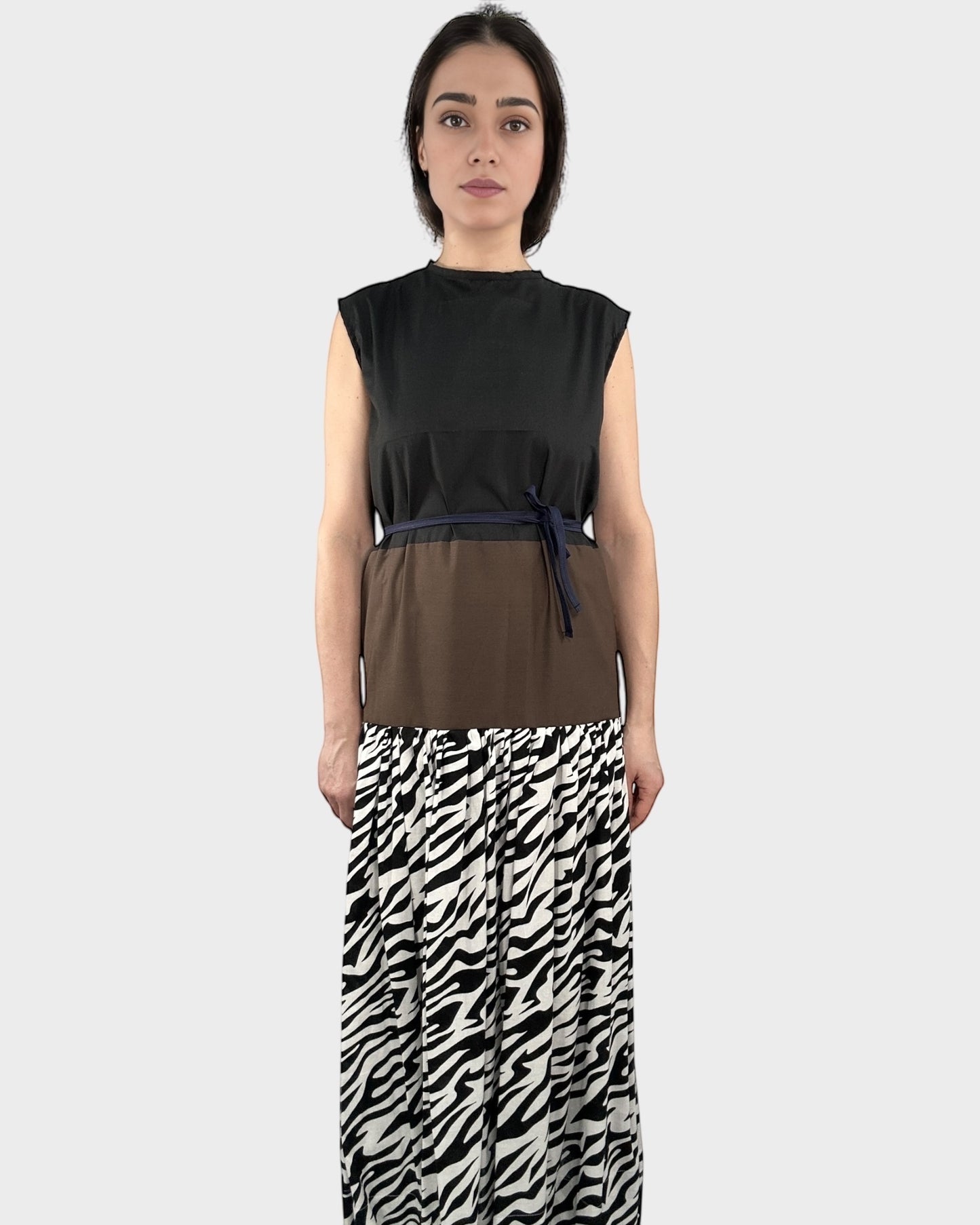 Tiered Maxi Dress Zebra Print