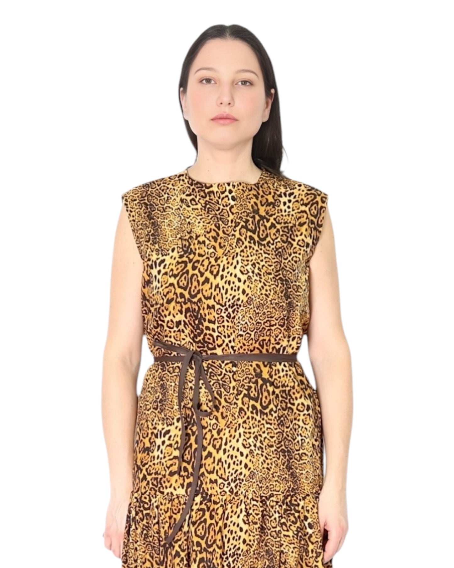 Mystic Moods Leopard Dropped Waist Maxi Dress