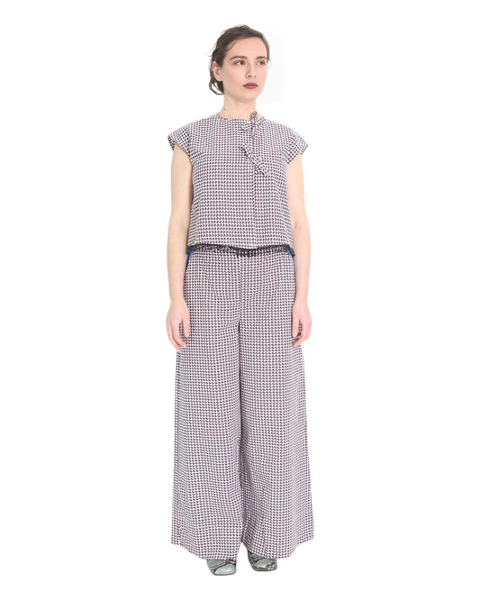 Tied Front Top &  High Waist Trousers Set