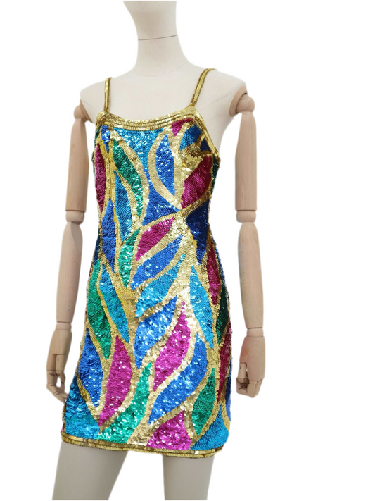 Silk & Sequins Vintage Dress by Sean Collection