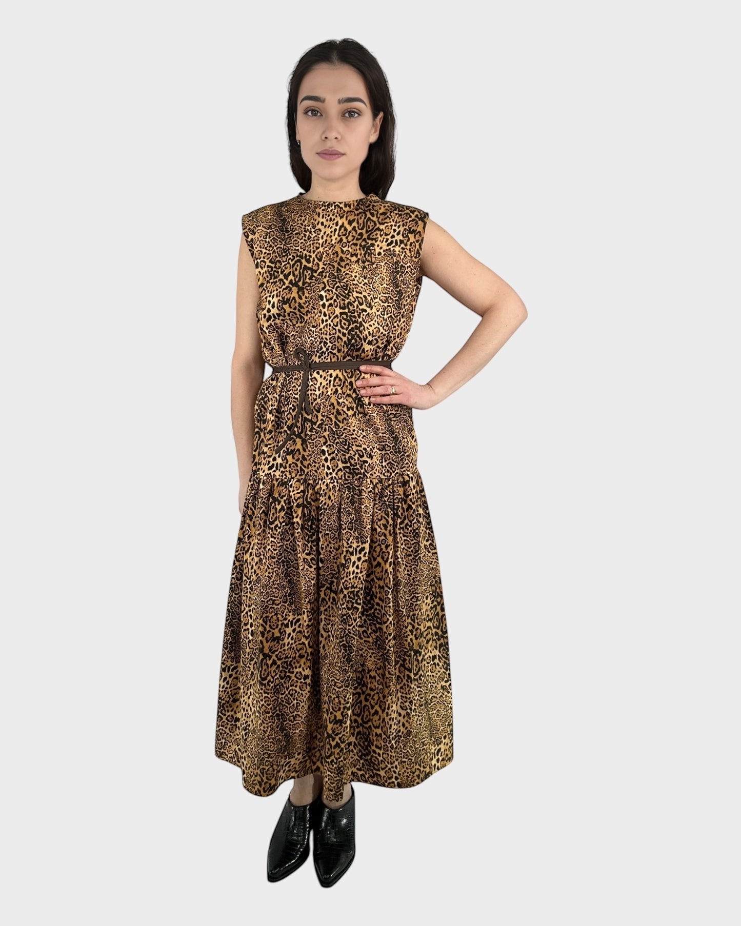 Mystic Moods Leopard Dropped Waist Maxi Dress