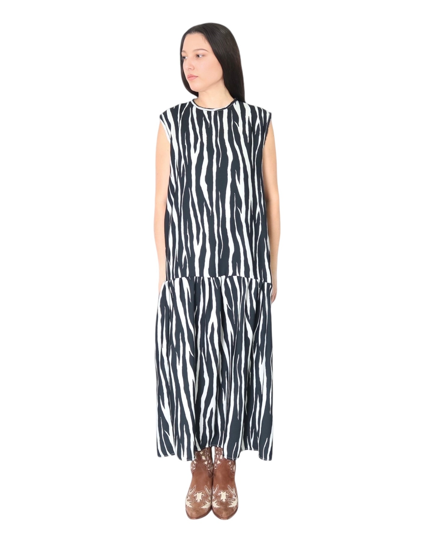 Mystic Moods Zebra  Dropped Waist Maxi