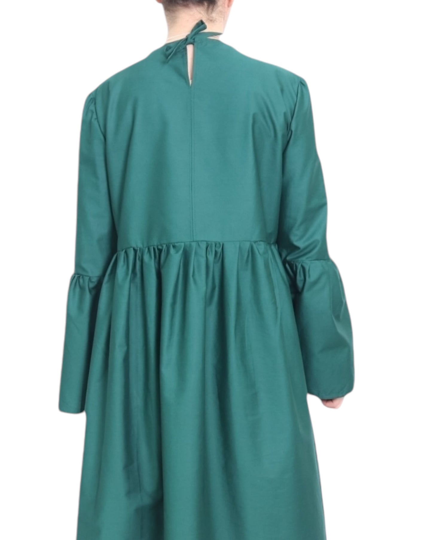 Tiered Midi Dress in Green Emerald