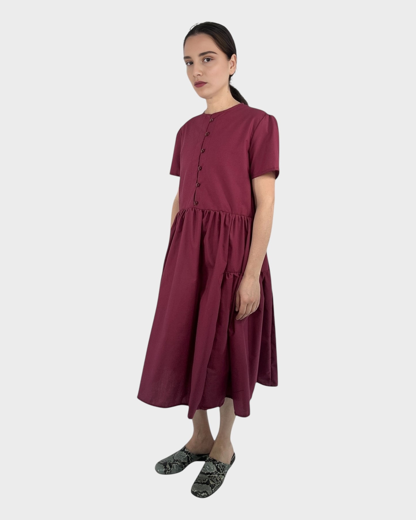 Mystic Moods Buttoned Front Midi Dress