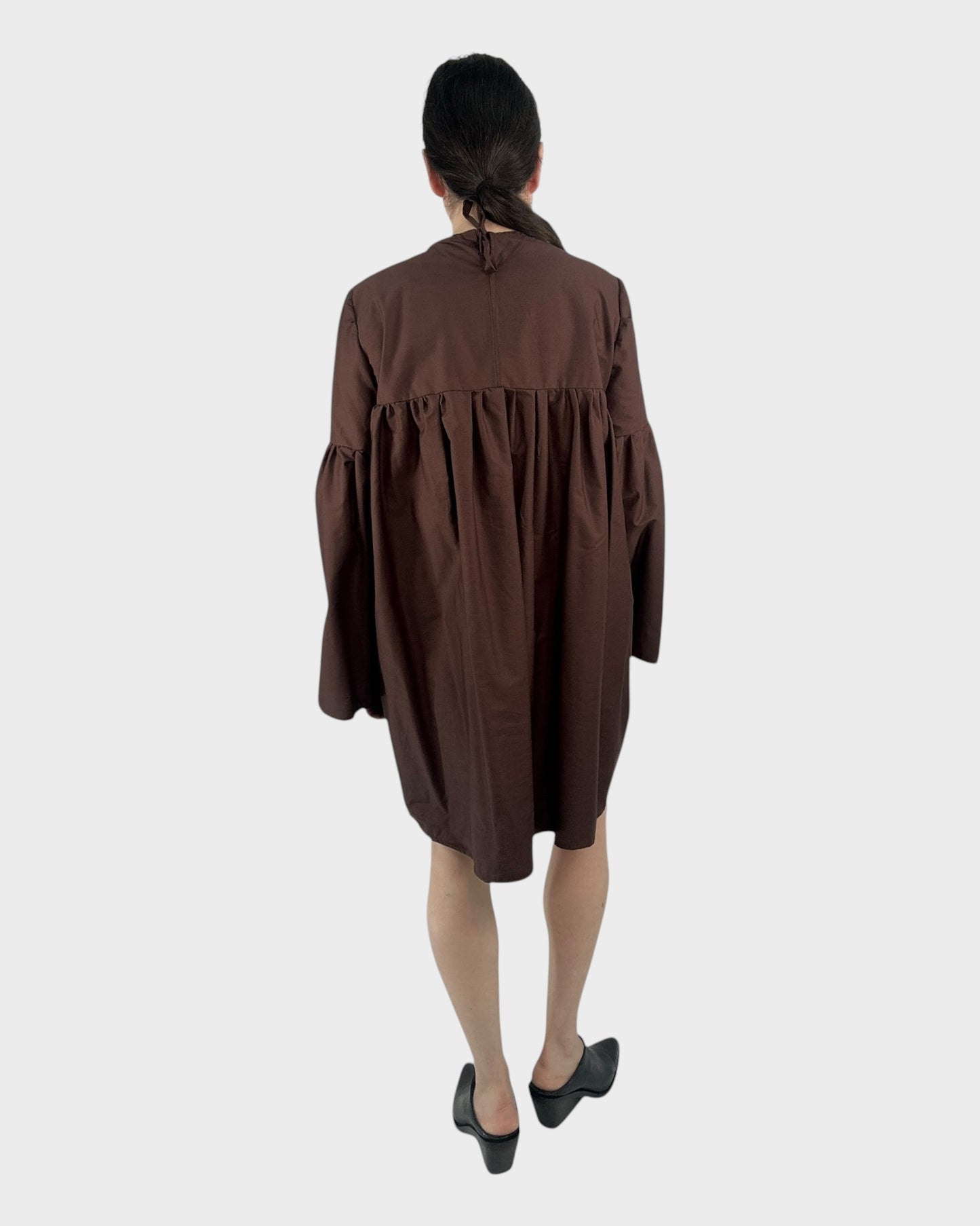 Tiered Knee-Length Dress in Brown